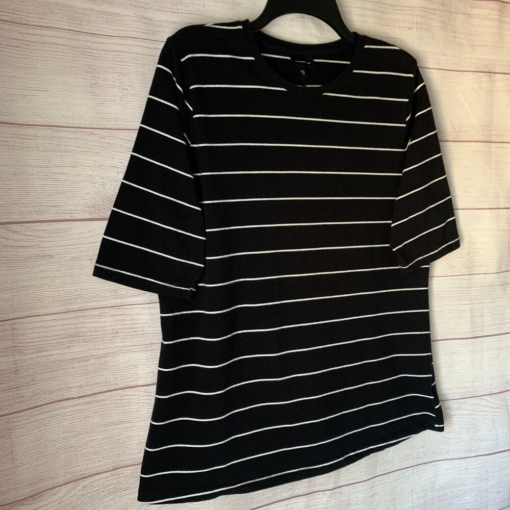 Who What Wear Women's Black and White Striped Shirt Cotton Blend Size XXL - Picture 14 of 16